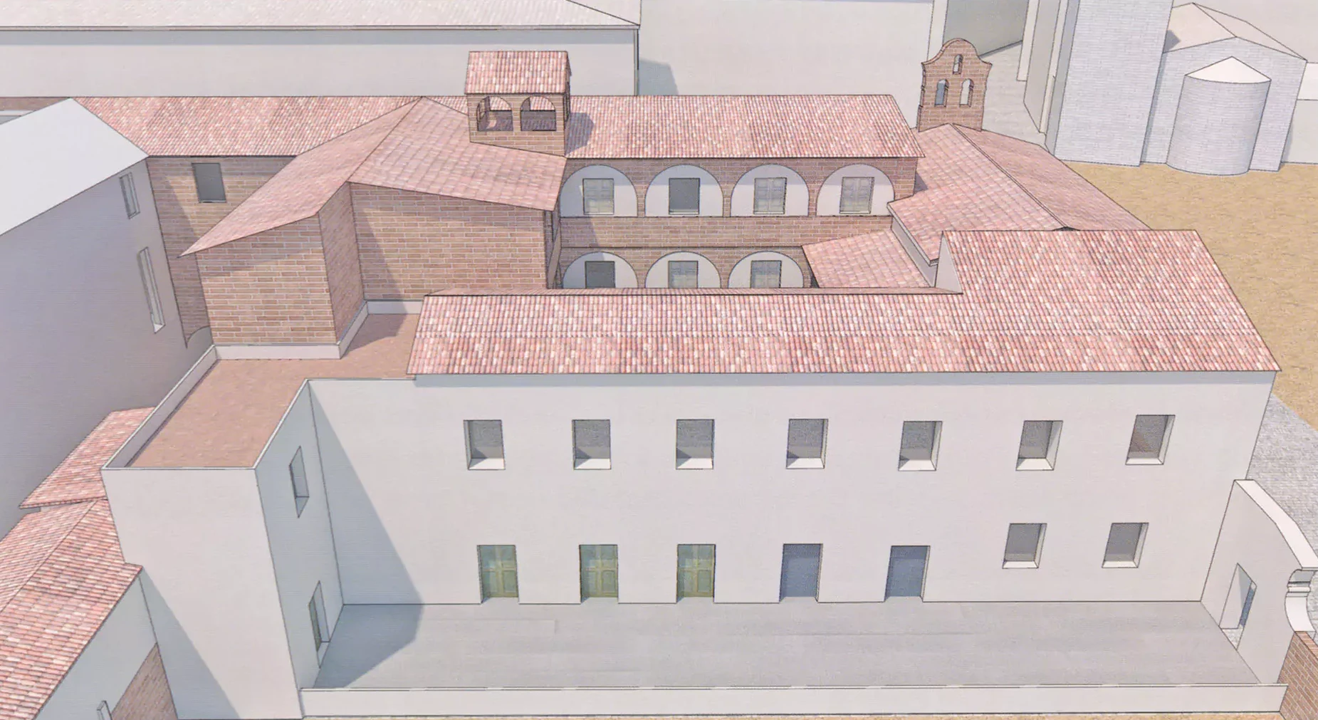 Study and three dimensional reconstruction of the building's historical phases: Around 1930